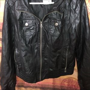 LA Hearts leather bomber jacket